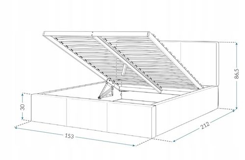 Łóżko 140x200 tapicerowane stelaż podnoszony AMBER na Arena.pl