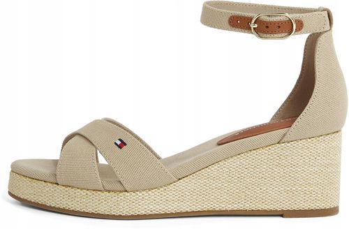 TOMMY HILFIGER ORYGINALNE SANDAŁY KOTURNY SPRZĄCZKA BEŻOWE 40 na Arena.pl
