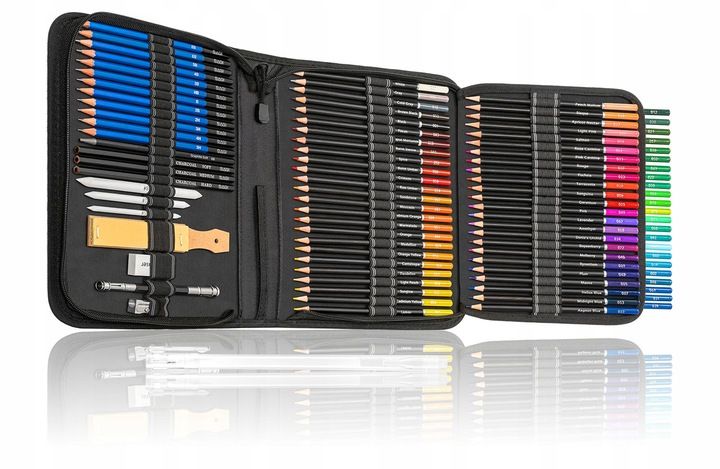 KREDKI OŁÓWKI ARTYSTYCZNE PROFESJONALNE ZESTAW 100 zdjęcie 3