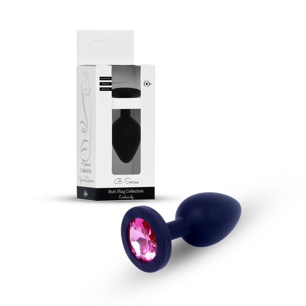 Plug-Jewellery Black Silicon Plug Medium- Pink Diamond zdjęcie 10