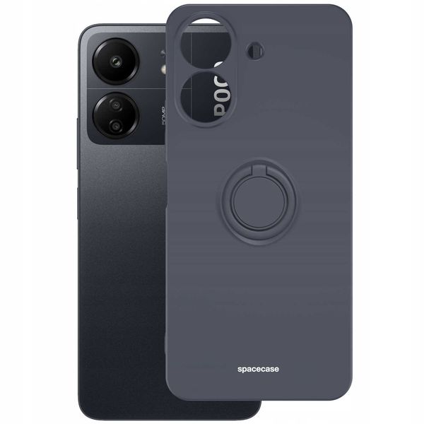 Spacecase Silicone Ring Redmi 13C 4G / Poco C65 Black zdjęcie 3