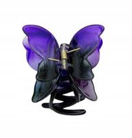 Spinka klamra plastikowa motyl dwukolorowy fioletowo-czarny 7 cm