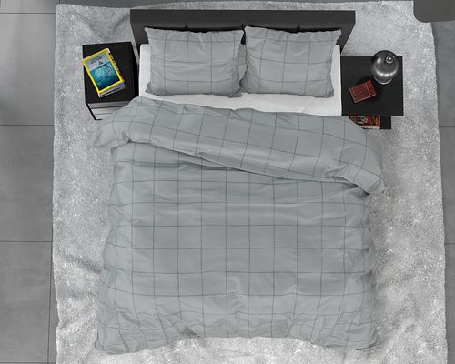 Kpl 240x220 DEEP CHECK szary bawełna satynowa na Arena.pl
