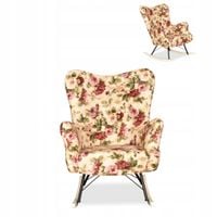 Fotel bujany uszak skandynawski Luna Print Róże