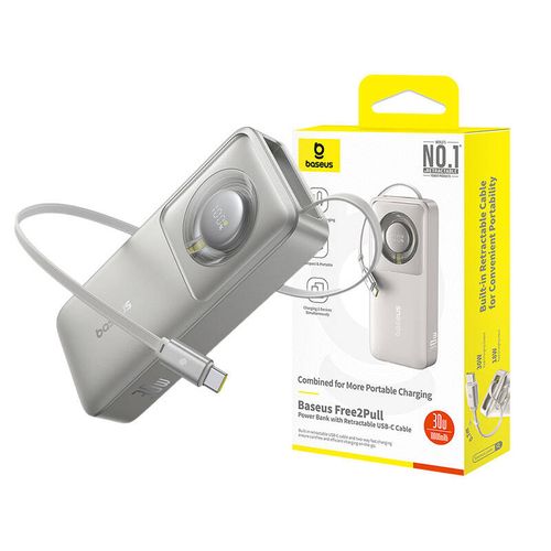 Powerbank Baseus OS Free2Pull 10000mAh 30W +kabel (szary) na Arena.pl