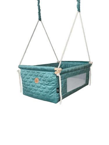 Kołyska dla niemowląt - wiszące łóżeczko - szałwia na Arena.pl