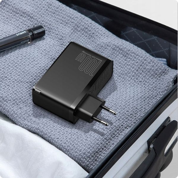 Ładowarka BASEUS GaN2 PRO 100W 2x USB-C/USB PD QC4 + Kabel USB-C zdjęcie 13