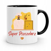 Kubek Czarny Dla Pszczelarza Super Pszczelarz Z Nadrukiem Ze Zdjęciem