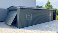 Garaż blaszany 4x6m wiata 1m brama drzwi okno rynna blachodachówka PLG201