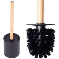 Szczotka do WC łazienki czarna loft zamknięta z bambusem loft YOKA