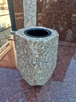 Wazon Granitowy z Granitu Nagrobny Na Cmentarz Diament Brąz Królewski 28cm