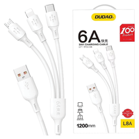 kabel dudao l8a-3in1 usb-a - usb-c / micro usb / lightning 480mb/s