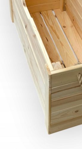 Skrzynia Kufer drewniany XL 80x37x40 ławka pojemnik ze schowkiem na Arena.pl