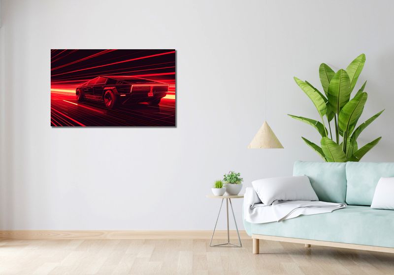 Obraz 100x60cm Prędkość w Czerwonym Neonie zdjęcie 2