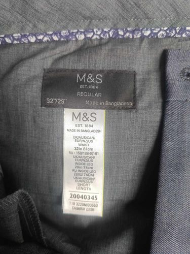 Marks&Spencer Spodnie Męskie Wygodne Stylowe Eleganckie Szare 32/29 na Arena.pl