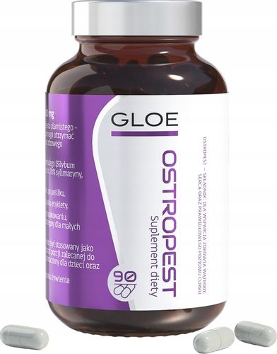GLOE OSTROPEST PLAMISTY 300mg Sylimaryna 70% Wsparcie WĄTROBY SERCA 90kaps na Arena.pl