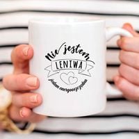 Kubek ze śmiesznym nadrukiem - Nie jestem leniwa, jestem energooszczędna