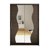 Szafa przesuwna Miami S z lustrem 120cm - pojemna garderoba - CHOCO