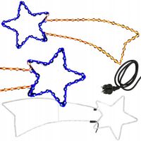 GWIAZDA BETLEJEMSKA KOMETA OZDOBNA ŚWIETLNA 72LED XXL CIEPŁY BIAŁY NA OKNO