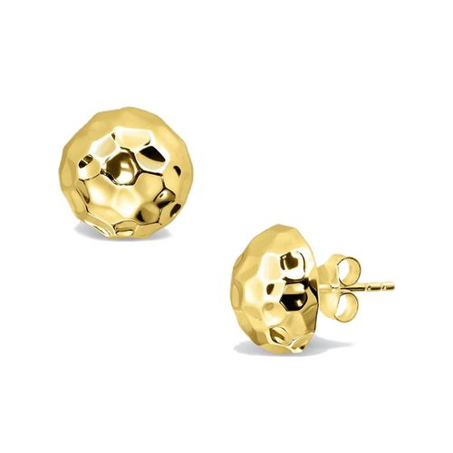 srebrne pozłacane kolczyki młotkowane kopułkowe na Arena.pl