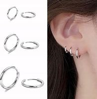 KOLCZYKI SREBRNE KÓŁKA 3 PARY 10,12,14 mm STAL