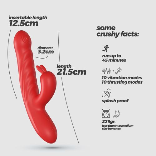 crushious lapin thrusting rabbit vibrator red na Arena.pl