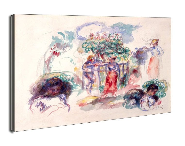 Figures under a Tree, Auguste Renoir - obraz na płótnie 40x30 cm zdjęcie 1