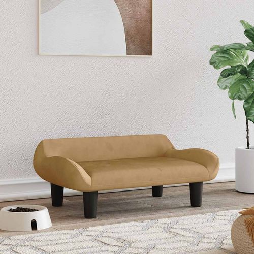 Legowisko dla psa, brązowe, 70x40x24 cm, aksamitne na Arena.pl