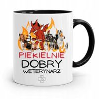 Kubek Czarny Dla Weterynarza Piekielnie Dobry Z Nadrukiem Ze Zdjęciem