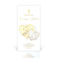 karnet długi rocznica ŚLUBU ''5'' DREWNIANA    5/D