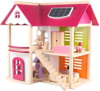 DUŻY DREWNIANY DOMEK DLA LALEK MEBLE TARAS WANNA