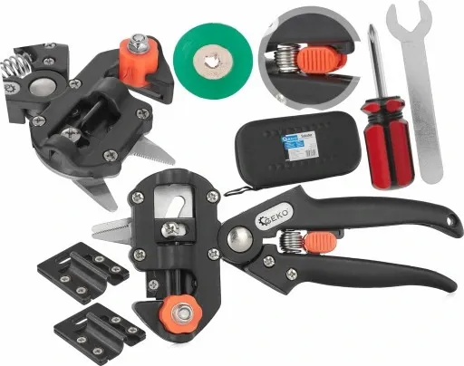 SEKATOR NOŻYCE DO SZCZEPIENIA DRZEW ROŚLIN KRZEWÓW WINOGRON ETUI + TAŚMA zdjęcie 1