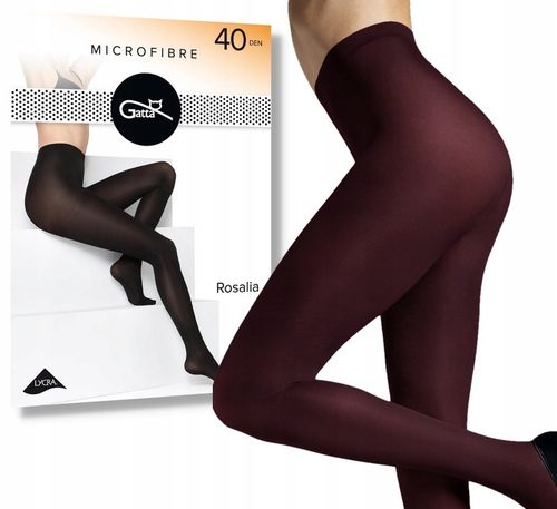 Matowe rajstopy damskie Gatta 40 DEN Rosalia kryjące i trwałe 4-L bordowe na Arena.pl