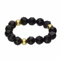 PIERŚCIONEK NA GUMCE KAMIEŃ NATURALNY NOC KAIRU EMOCJE STANY ZAPALNE BÓLOWE