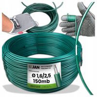 DRUT POWLEKANY sadowniczy OC PCV zielony WINNICA fi 1,6/2,5mm 150mb