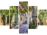 70 100CM OBRAZ 5 ELEM DOMY DZIELNICY PLAKA DRUK PŁÓTNO