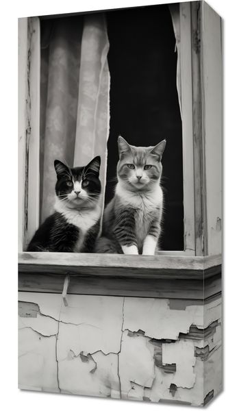 Obraz 30x60cm Para w Oknie zdjęcie 1