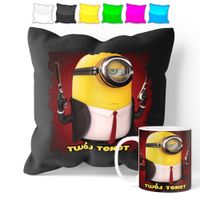 ZESTAW: KUBEK + POSZEWKA - MINIONKI - PREZENT WIELE WZORÓW + IMIĘ