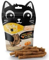 Supermięsne smakołyki dla kotów - Pałeczki Lucky Lou Ser i Kurczak 50g