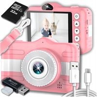 APARAT FOTOGRAFICZNY CYFROWY DLA DZIECI 20Mpx KAMERA SELFIE GRY +KARTA 32GB