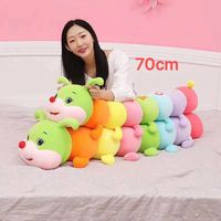 DŁUGA KOLOROWA GĄSIENICA MASKOTKA PLUSZOWA 70CM