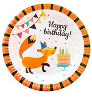 Talerzyki papierowe Lisek, 18 cm 6 szt.