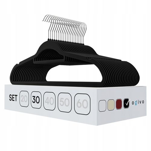 WIESZAK WELUROWY NA UBRANIA WIESZAKI WELUROWE NA ODZIEŻ X30 CZARNE na Arena.pl