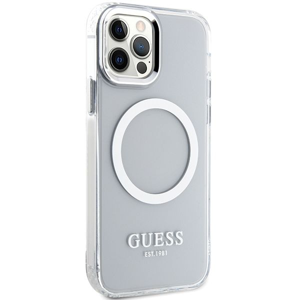 Etui Guess do iPhone 12, iPhone 12 Pro, Srebrny, MagSafe zdjęcie 4