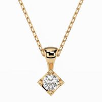 naszyjnik z żółtego złota 585 z diamentem (brylantem) 0,08 ct lab