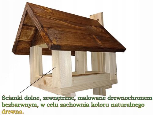 Karmnik Dla Ptaków Mocny STOJĄCY DREWNIANY WISZĄCY wystarczająco duży. na Arena.pl