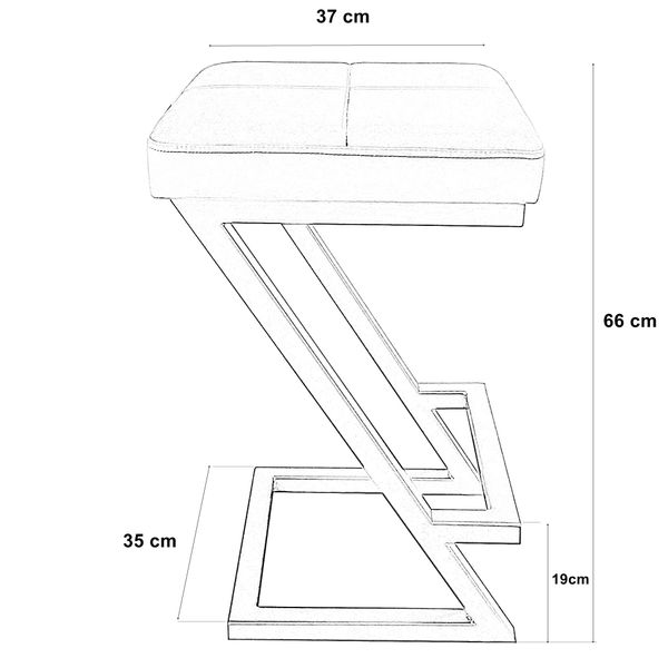 Hoker krzesło barowe ZETA LOFT METAL podstawa biała MG33 zdjęcie 3