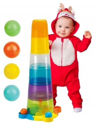 SMILY PLAY Wieża piłeczki piramidka sensoryczna zdjęcie 1