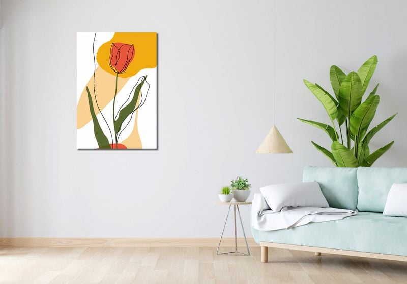 Obraz 60x90cm Przerysowany Tulipan zdjęcie 2