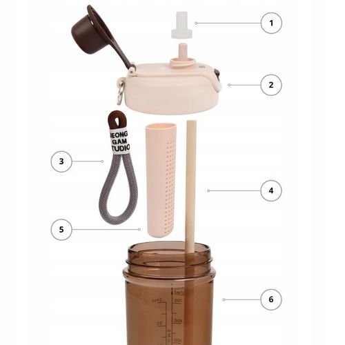 Butelka na wodę z sitkiem słomką bidon BPA free Majestic Sport 950 ml na Arena.pl